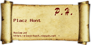 Placz Hont névjegykártya